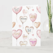 Inspirational Pink Cream Hearts Kaart (Voorkant)