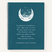 Inspirational Poem Floral Moon Teal Truth Journal (Devant)