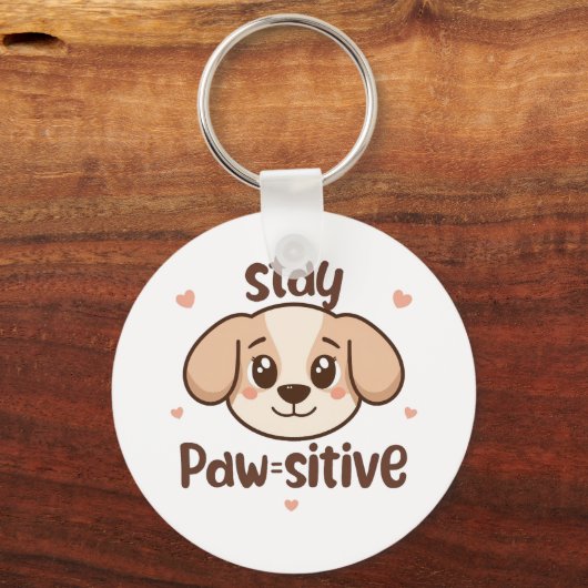 Inspirational Positive Puppy Message Sleutelhanger (Achterkant)
