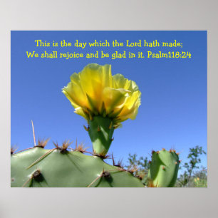 inspirational psalm poster cactus flower
