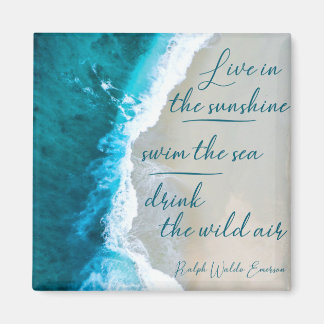 Inspirational quote on ocean image magneet