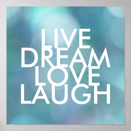 inspirational quote poster live dream love laugh (Devant)