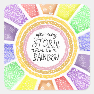 Inspirational Quote Print – “After Every Storm Vierkante Sticker