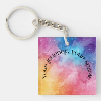 Inspirational Rainbow Sparkle Quote | Your Journey Sleutelhanger