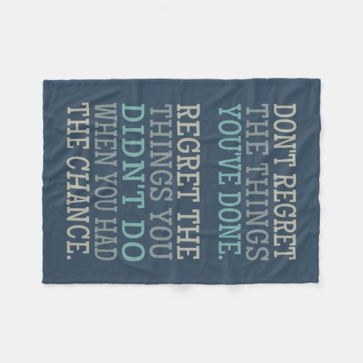 Inspirational REGRETS couverture polaire (Devant (Horizontal))