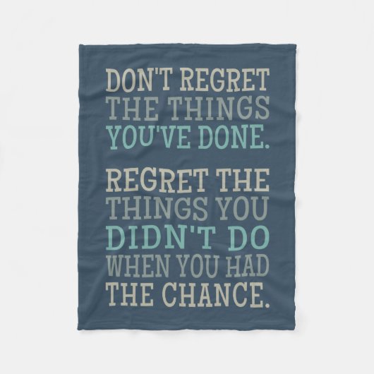 Inspirational REGRETS couverture polaire (Devant)