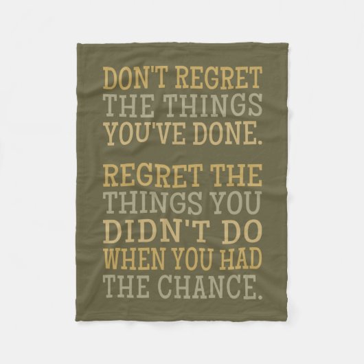 Inspirational REGRETS couverture polaire (Devant)