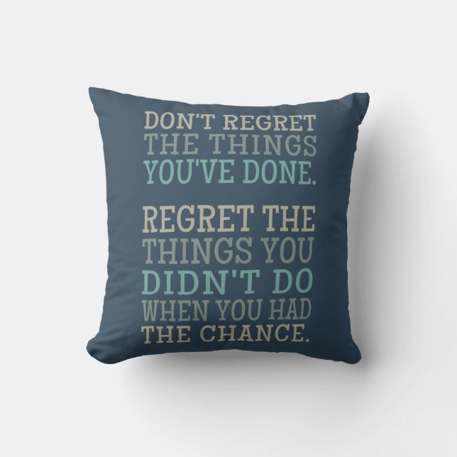 Inspirational REGRETS oreiller de lancement person (Recto)