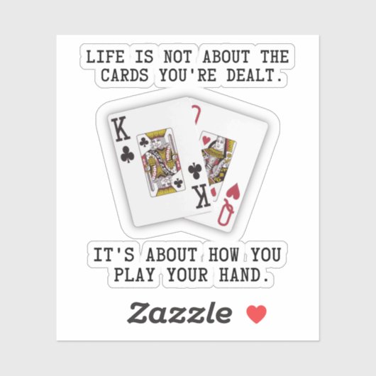 Inspirational Saying Playing Cards Poker Quote Sticker (Vel)