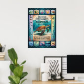 Inspirational Sea Turtle Ocean Poster “Life Is Lik (Bureau à domicile)