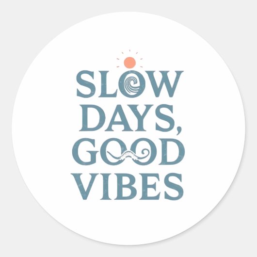 Inspirational Simple Living and Good Vibes Ronde Sticker (Voorkant)