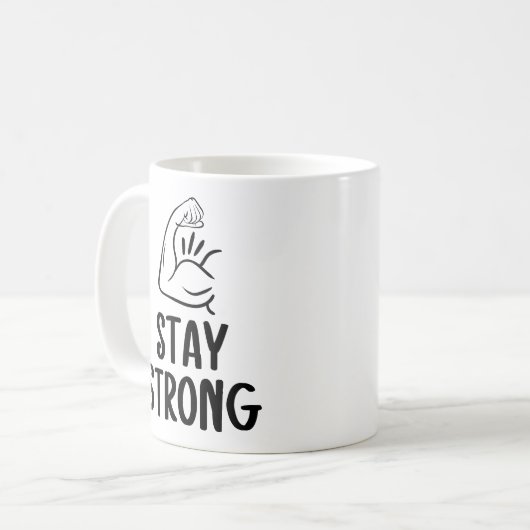 Inspirational 'Stay Strong' Coffee Cup Koffiemok (Voorkant links)