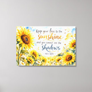 Inspirational Sunflowers – Watercolor Sunflower Canvas Afdruk