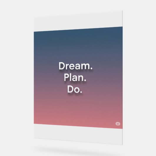 Inspirational Wall Art - "Dream. Planifiez. " - Mi (Angle)