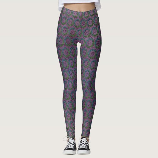 Inspirations violettes déroulées Leggings (Devant)