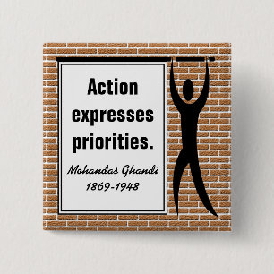 Inspire aan Actie (Button Square) Vierkante Button 5,1 Cm