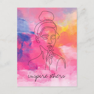 Inspire andere prachtige Woman Art-tekst Briefkaart