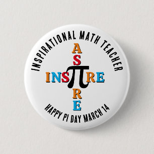 INSPIRE ASPIRE Wiskunde Leraar Happy Pi Day Button