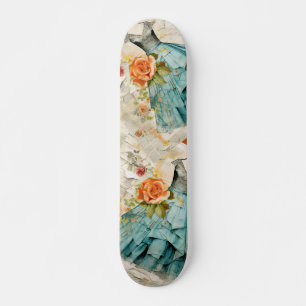 Inspire Blue Dress & Peach Roos Skateboard