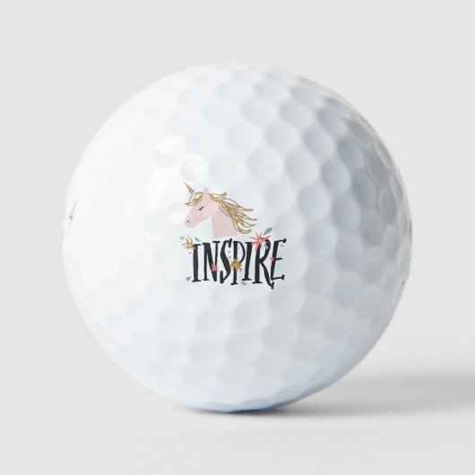 Inspire | Gold Mane Unicorn Golfballen (Voorkant)