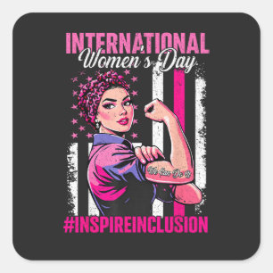 Inspire Inclusie 8 maart Internationaal Vierkante Sticker