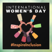 Inspire Inclusion Internationale Vrouwendag Raamsticker (Vel 3)