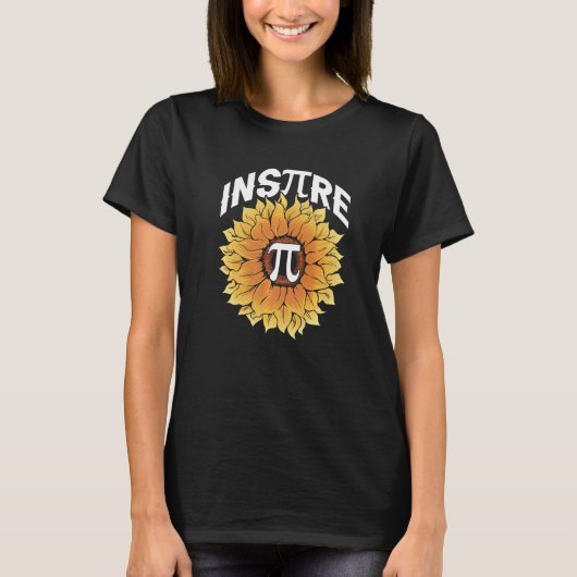 Inspire Pi Day Cool  Sunflower Math Mathematics T-shirt (Voorkant)
