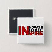 INSPIRE-toets, pas aan Vierkante Button 5,1 Cm (Voorkant /achterkant)