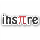 Inspire Wiskunde Geek Zwart Rood Pi Dag Sticker (Voorkant)