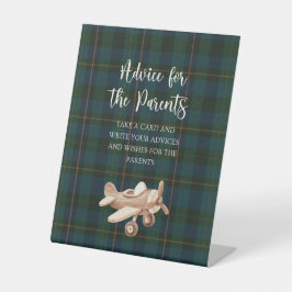 Inspired Baby Shower Advice Sign Reclamebord Met Voetstuk