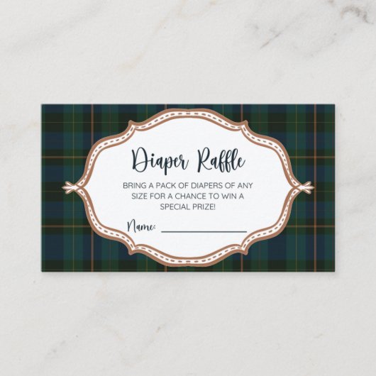 Inspired Baby Shower Diaper Raffle Advieskaart (Voorkant)