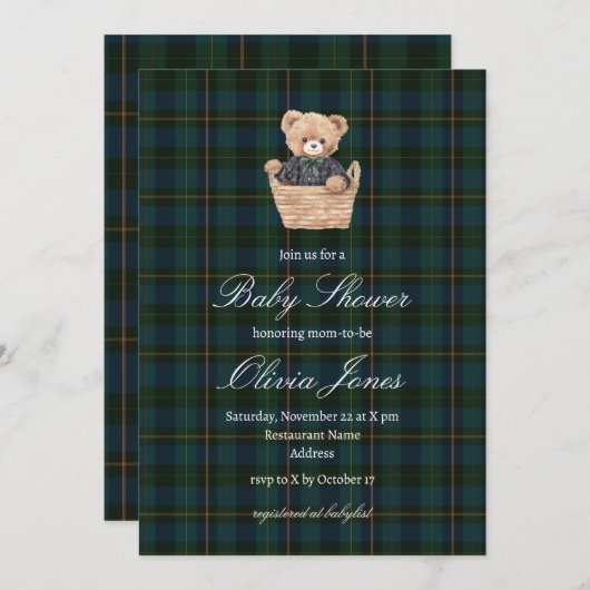 Inspired Baby Shower Invitation (Devant / Derrière)