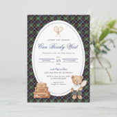 Inspired Plaid Teddy Bear Boy Kaart (Staand voorkant)