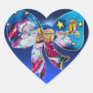 INSPIRED SANTA CHRISTMAS BOW HEART HART STICKER