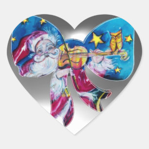 INSPIRED SANTA CHRISTMAS BOW HEART HART STICKER