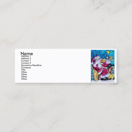 INSPIRED SANTA PLAYING VIOLIN MINI VISITEKAARTJE (Voorkant)