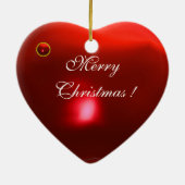 INSPIRED SANTA Red Ruby Gem Stone Heart Keramisch Ornament (Achterkant)