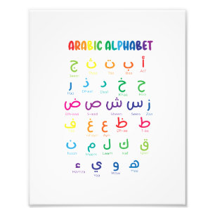 Inspireer Arabisch leren: Mooie alfabetkunst Foto Afdruk