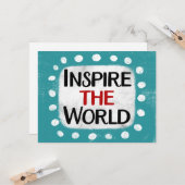 Inspireer het Wenskaart van de wereld Kaart (Voorkant / Achterkant in situ)