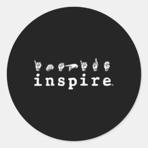 Inspireer Merk Gebarentaal Amerikaanse Gebarentaal Ronde Sticker