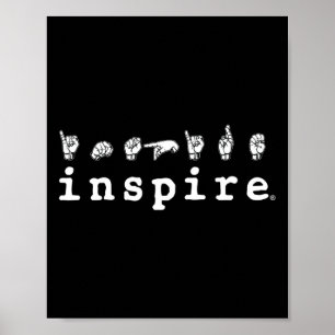 inspireert merk ASL American Sign Language Deaf Aw Poster