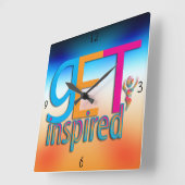 Inspirer ~ Horloge murale Carré originale (Angle)