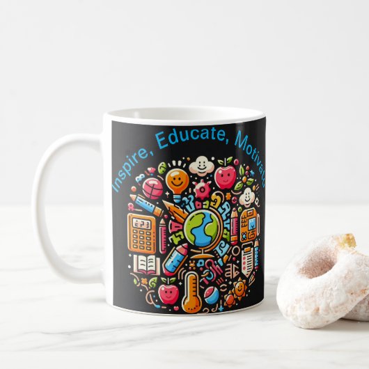 Inspirer, instruire, motiver la tasse de café de l (Avec donut)