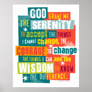 Inspirer la prière de sérénité Poster d'art graphi