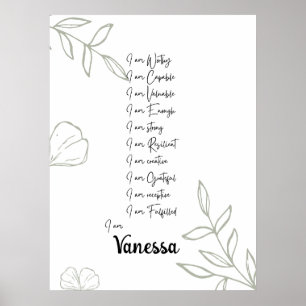 Inspireren van uw reis met affirmaties poster