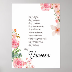 Inspireren van uw reis met affirmaties Spaans Poster