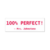 Inspirerend "100% PERFECT!" + Aangepaste naam van Zelfinktende Stempel (Design)