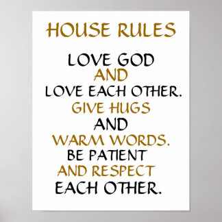inspirerend 11X14 WALL-POSTER "HUISREGELS" Poster