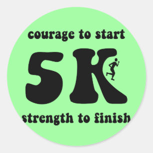 Inspirerend 5K Ronde Sticker