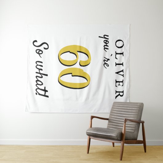 Inspirerend 60e verjaardag achtergrond wandkleed (In Situ (horizontaal))